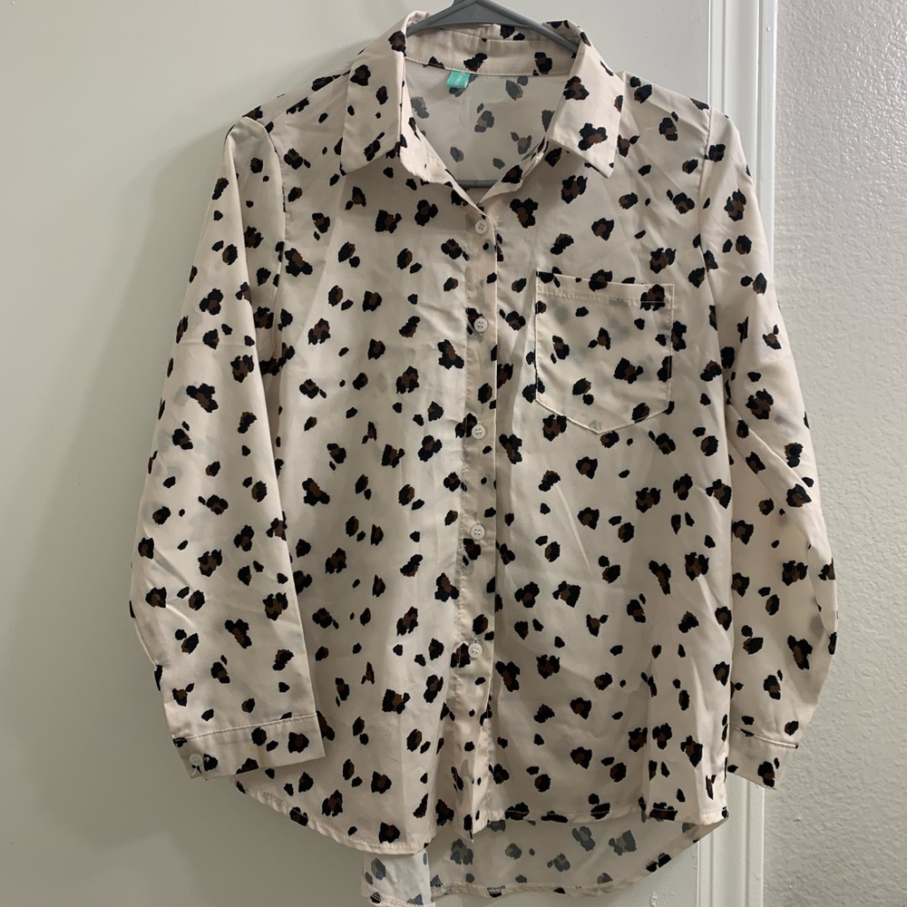 Leopard Print Silk Shirt For Women